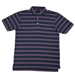 Dunning Shirt Men's Blue Pink Stripes XL Short Sleeve‎ Polo Golf